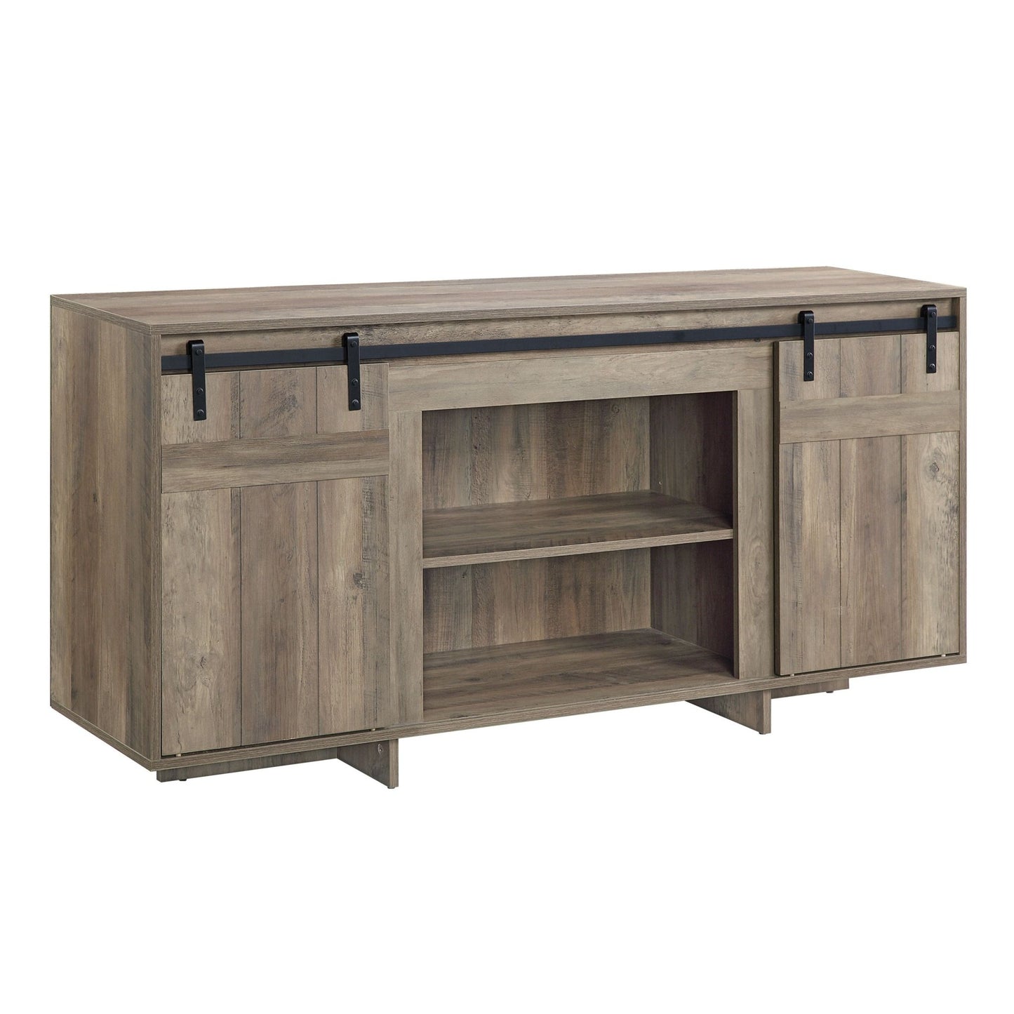 Bellarosa Gray Washed Finish Farmhouse Style TV Stand - 1st Choice Furniture Direct