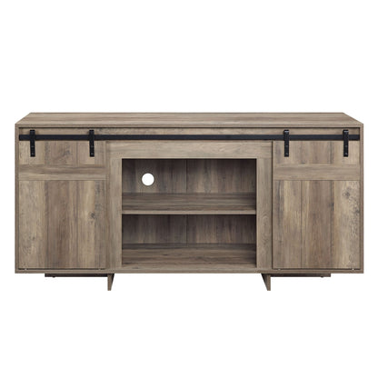 Bellarosa Gray Washed Finish Farmhouse Style TV Stand - 1st Choice Furniture Direct