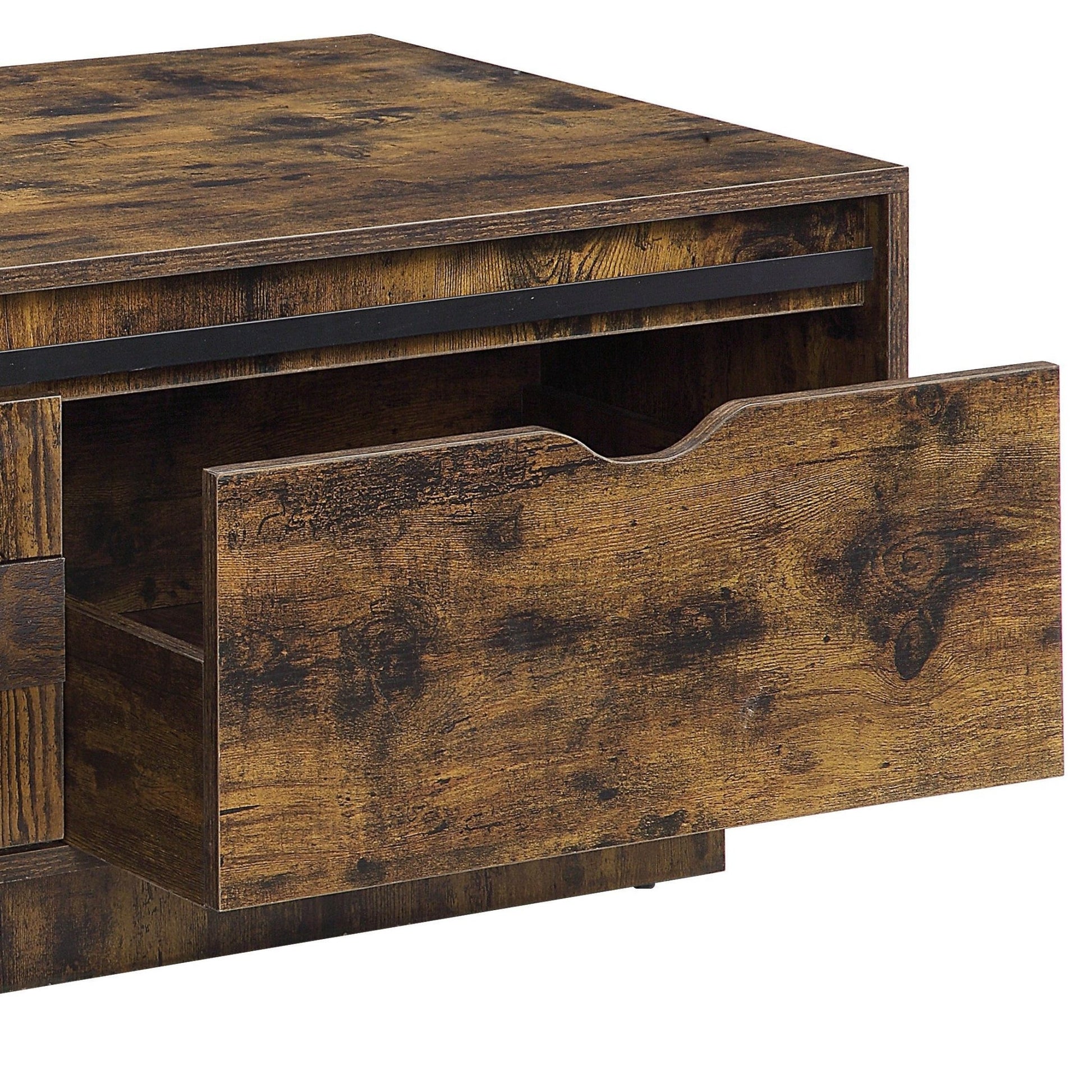 Bellarosa Rustic Oak Finish Coffee Table - 1st Choice Furniture Direct