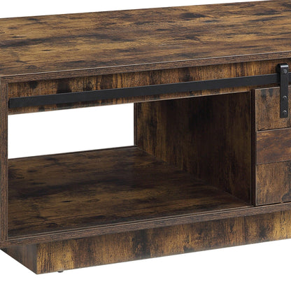 Bellarosa Rustic Oak Finish Coffee Table - 1st Choice Furniture Direct