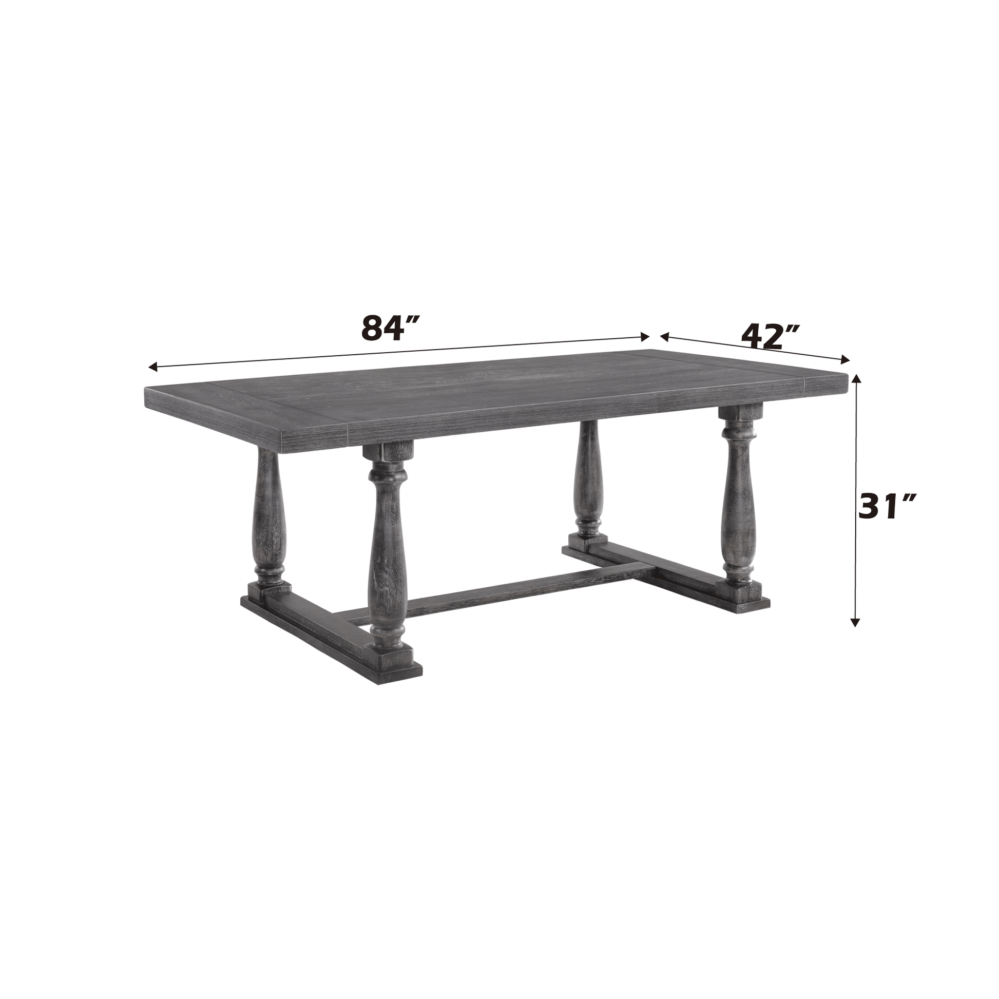 Bernard Weathered Gray Oak Finish Dining Table - 1st Choice Furniture Direct