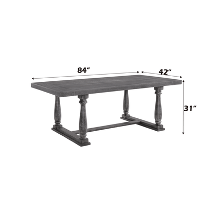 Bernard Weathered Gray Oak Finish Dining Table - 1st Choice Furniture Direct