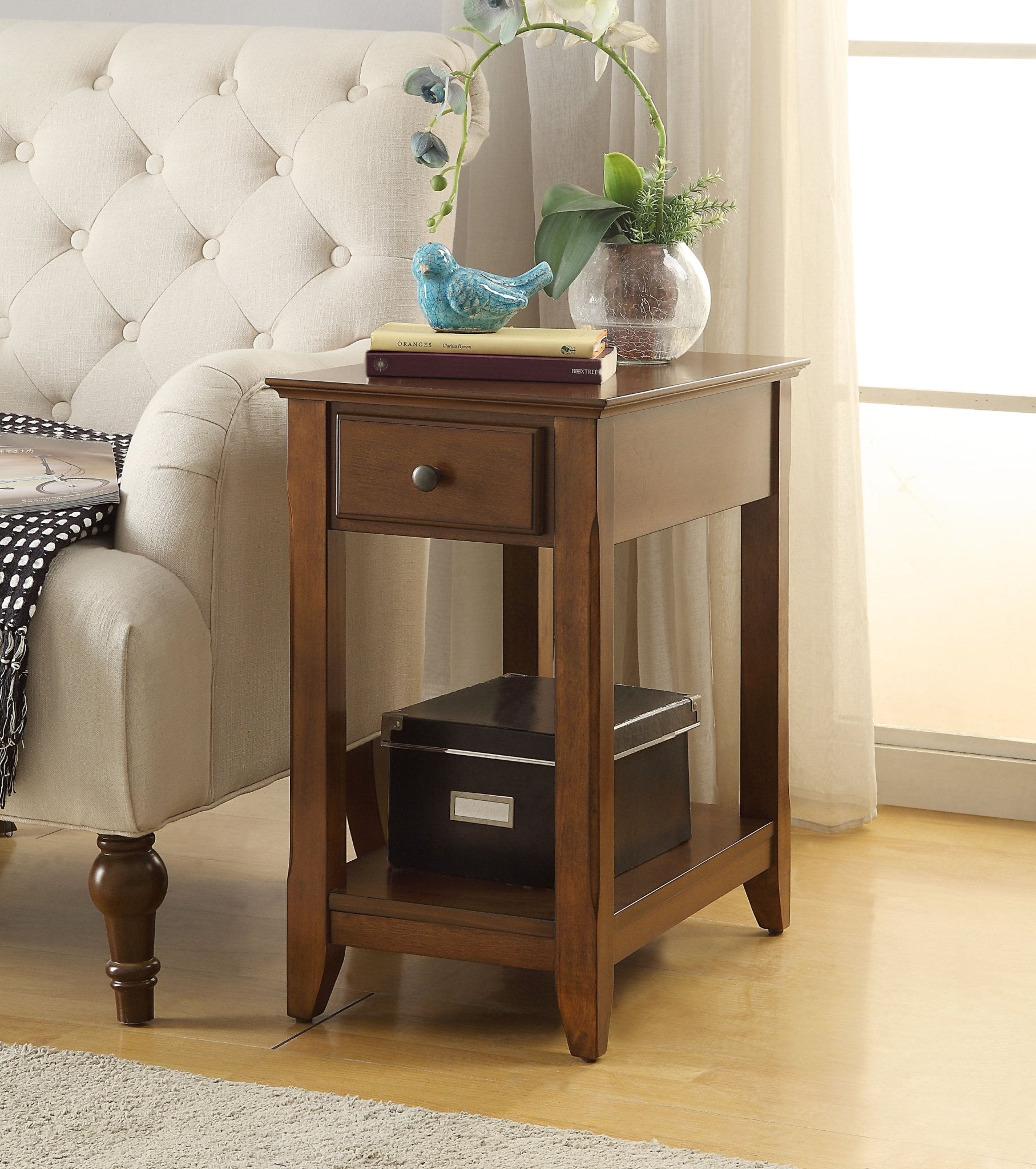 Bertie Walnut Finish Accent Table - 1st Choice Furniture Direct