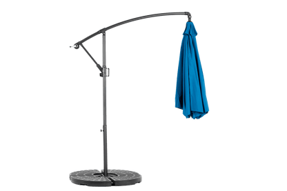 Best Choice Products 10ft Offset Hanging Market Patio Umbrella w/Easy Tilt Adjustment, Polyester Shade, 8 Ribs for Backyard, Poolside - ( Dark blue ) (No Base) - 1st Choice Furniture Direct