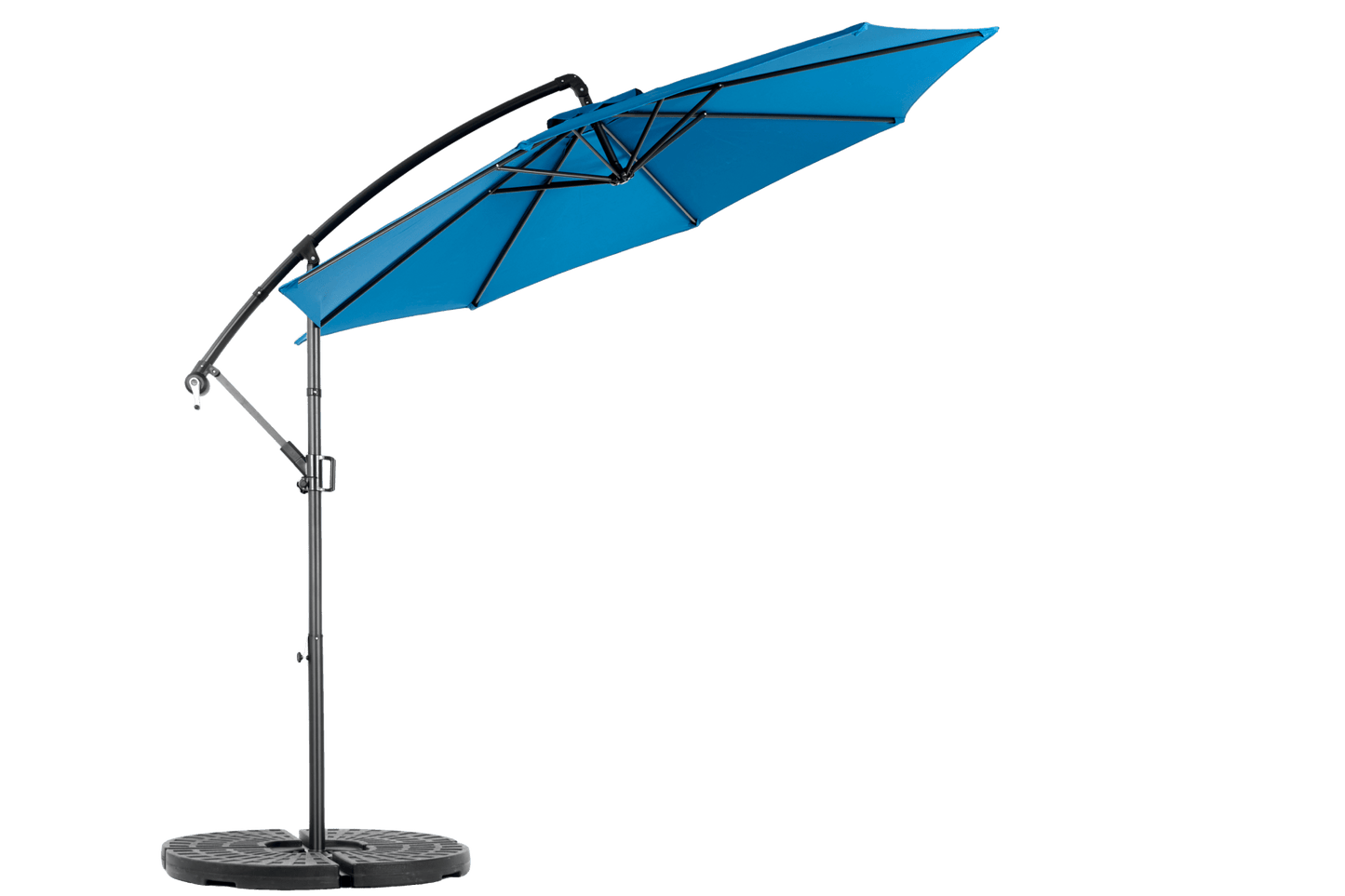 Best Choice Products 10ft Offset Hanging Market Patio Umbrella w/Easy Tilt Adjustment, Polyester Shade, 8 Ribs for Backyard, Poolside - ( Dark blue ) (No Base) - 1st Choice Furniture Direct