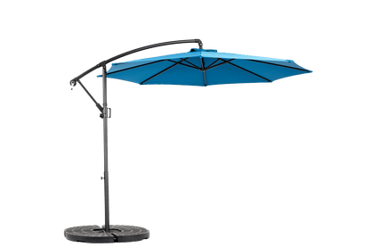 Best Choice Products 10ft Offset Hanging Market Patio Umbrella w/Easy Tilt Adjustment, Polyester Shade, 8 Ribs for Backyard, Poolside - ( Dark blue ) (No Base) - 1st Choice Furniture Direct