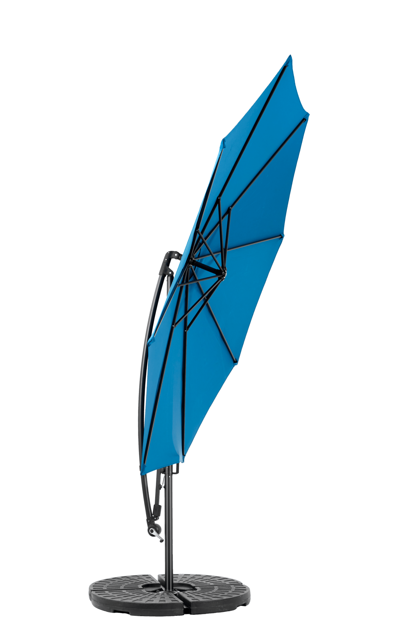 Best Choice Products 10ft Offset Hanging Market Patio Umbrella w/Easy Tilt Adjustment, Polyester Shade, 8 Ribs for Backyard, Poolside - ( Dark blue ) (No Base) - 1st Choice Furniture Direct