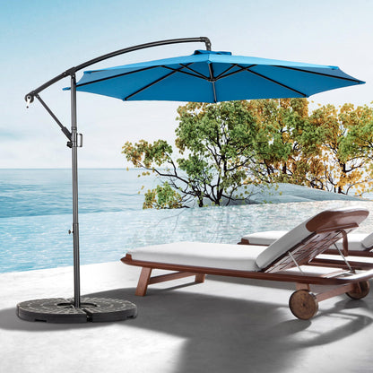 Best Choice Products 10ft Offset Hanging Market Patio Umbrella w/Easy Tilt Adjustment, Polyester Shade, 8 Ribs for Backyard, Poolside - ( Dark blue ) (No Base) - 1st Choice Furniture Direct