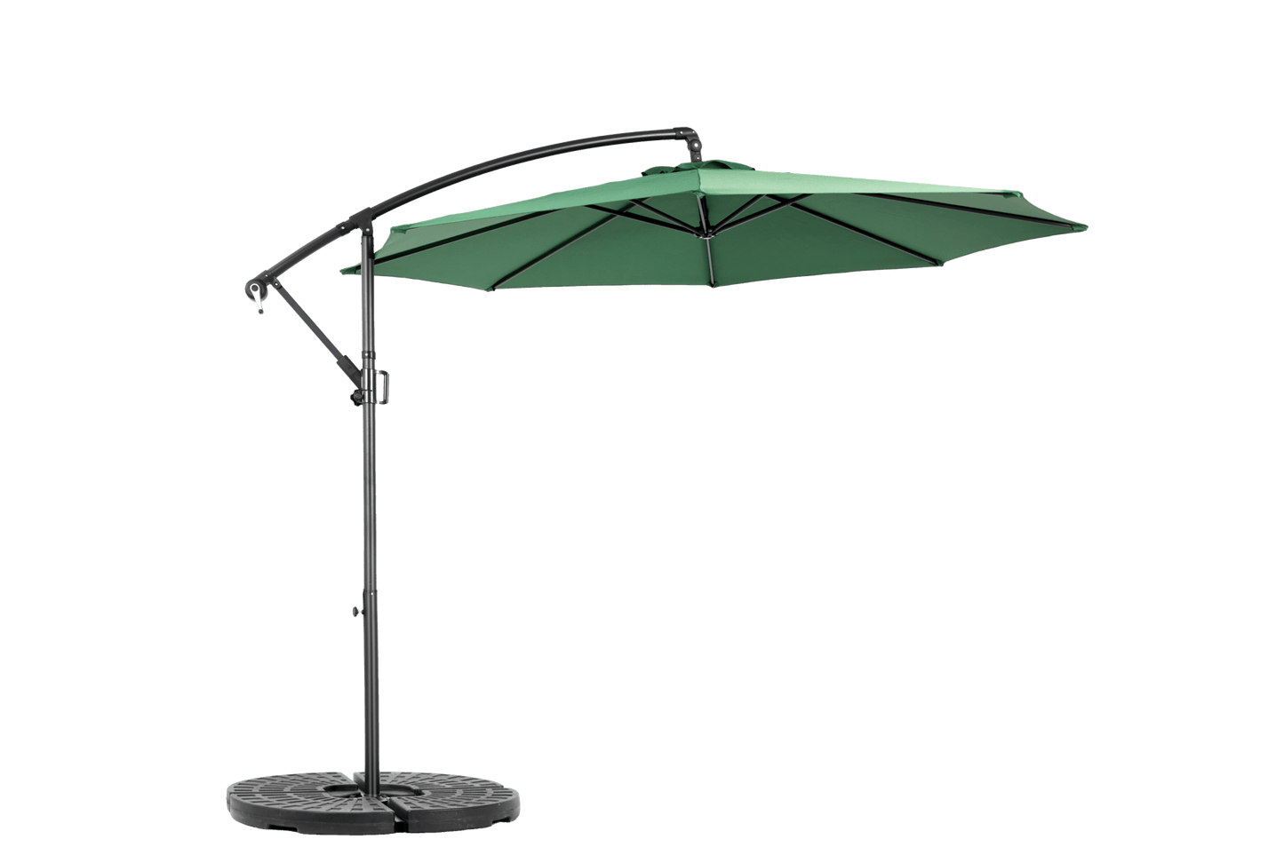 Best Choice Products 10ft Offset Hanging Market Patio Umbrella w/Easy Tilt Adjustment, Polyester Shade, 8 Ribs for Backyard, Poolside - ( Dark green )(No Base) - 1st Choice Furniture Direct