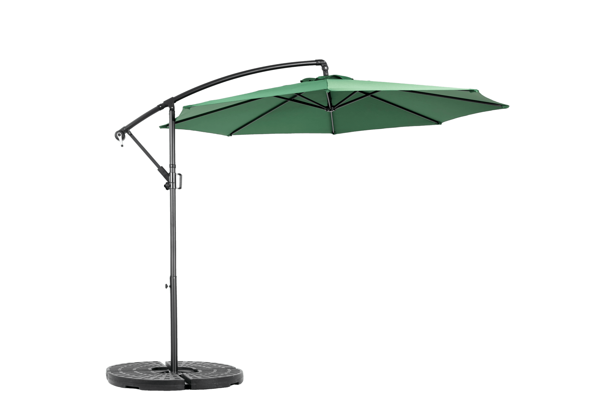 Best Choice Products 10ft Offset Hanging Market Patio Umbrella w/Easy Tilt Adjustment, Polyester Shade, 8 Ribs for Backyard, Poolside - ( Dark green )(No Base) - 1st Choice Furniture Direct