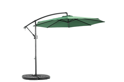 Best Choice Products 10ft Offset Hanging Market Patio Umbrella w/Easy Tilt Adjustment, Polyester Shade, 8 Ribs for Backyard, Poolside - ( Dark green )(No Base) - 1st Choice Furniture Direct
