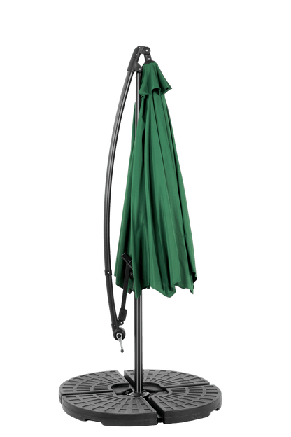 Best Choice Products 10ft Offset Hanging Market Patio Umbrella w/Easy Tilt Adjustment, Polyester Shade, 8 Ribs for Backyard, Poolside - ( Dark green )(No Base) - 1st Choice Furniture Direct