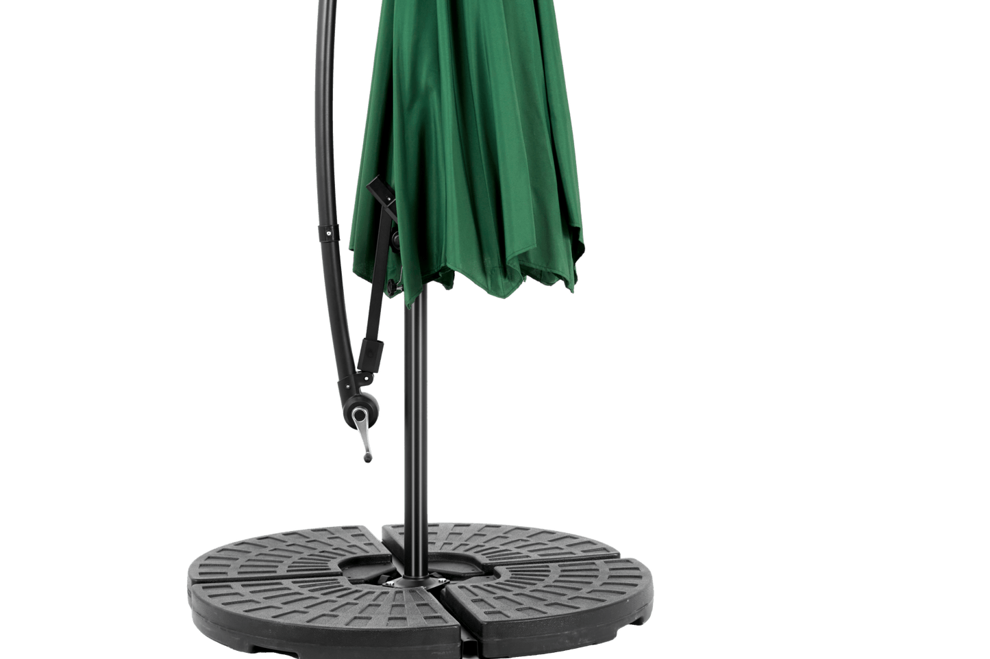 Best Choice Products 10ft Offset Hanging Market Patio Umbrella w/Easy Tilt Adjustment, Polyester Shade, 8 Ribs for Backyard, Poolside - ( Dark green )(No Base) - 1st Choice Furniture Direct