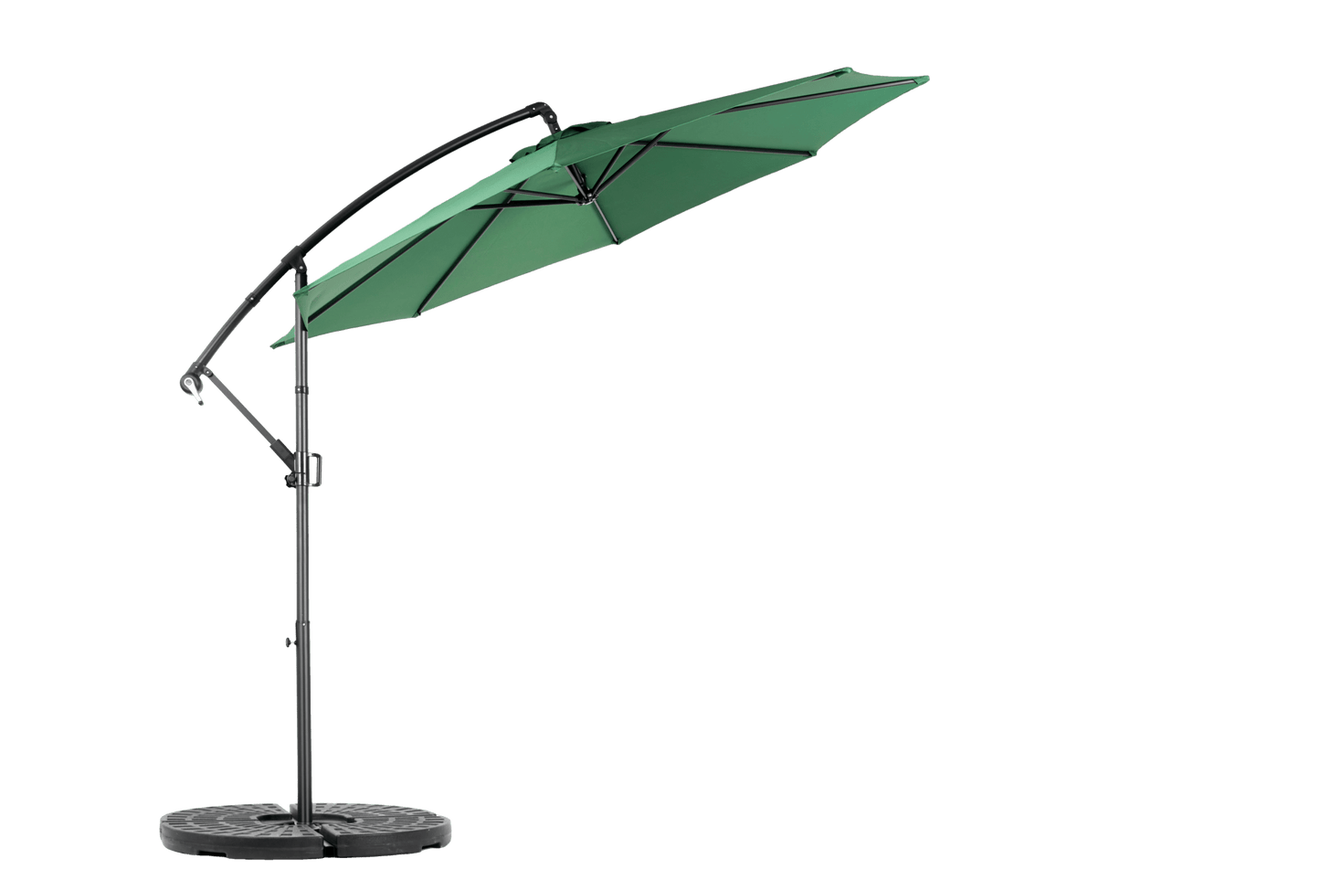 Best Choice Products 10ft Offset Hanging Market Patio Umbrella w/Easy Tilt Adjustment, Polyester Shade, 8 Ribs for Backyard, Poolside - ( Dark green )(No Base) - 1st Choice Furniture Direct