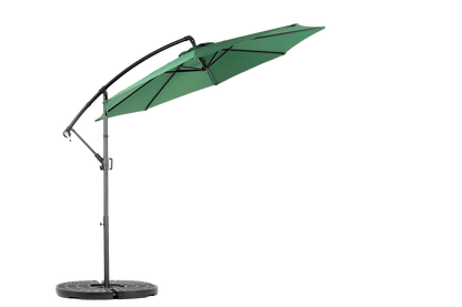 Best Choice Products 10ft Offset Hanging Market Patio Umbrella w/Easy Tilt Adjustment, Polyester Shade, 8 Ribs for Backyard, Poolside - ( Dark green )(No Base) - 1st Choice Furniture Direct