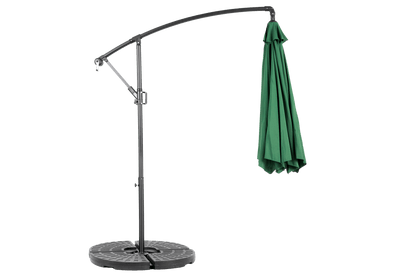 Best Choice Products 10ft Offset Hanging Market Patio Umbrella w/Easy Tilt Adjustment, Polyester Shade, 8 Ribs for Backyard, Poolside - ( Dark green )(No Base) - 1st Choice Furniture Direct