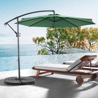 Best Choice Products 10ft Offset Hanging Market Patio Umbrella w/Easy Tilt Adjustment, Polyester Shade, 8 Ribs for Backyard, Poolside - ( Dark green )(No Base) - 1st Choice Furniture Direct