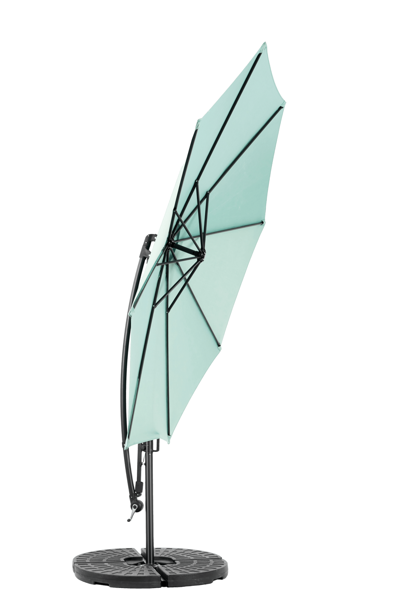 Best Choice Products 10ft Offset Hanging Market Patio Umbrella w/Easy Tilt Adjustment, Polyester Shade, 8 Ribs for Backyard, Poolside - ( Light green )(No Base) - 1st Choice Furniture Direct