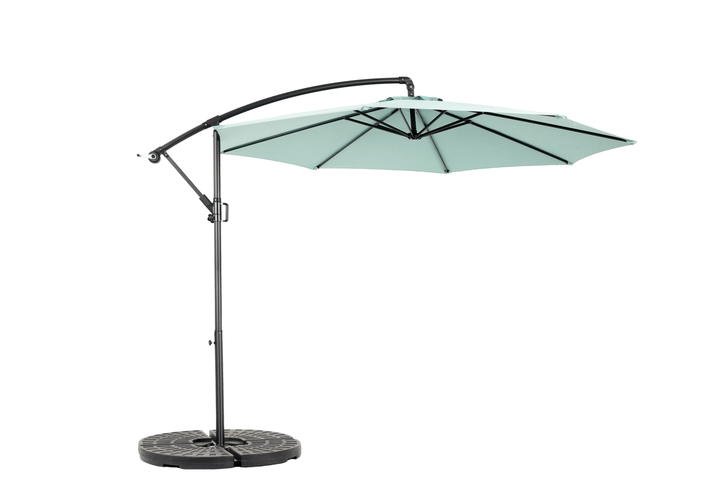 Best Choice Products 10ft Offset Hanging Market Patio Umbrella w/Easy Tilt Adjustment, Polyester Shade, 8 Ribs for Backyard, Poolside - ( Light green )(No Base) - 1st Choice Furniture Direct