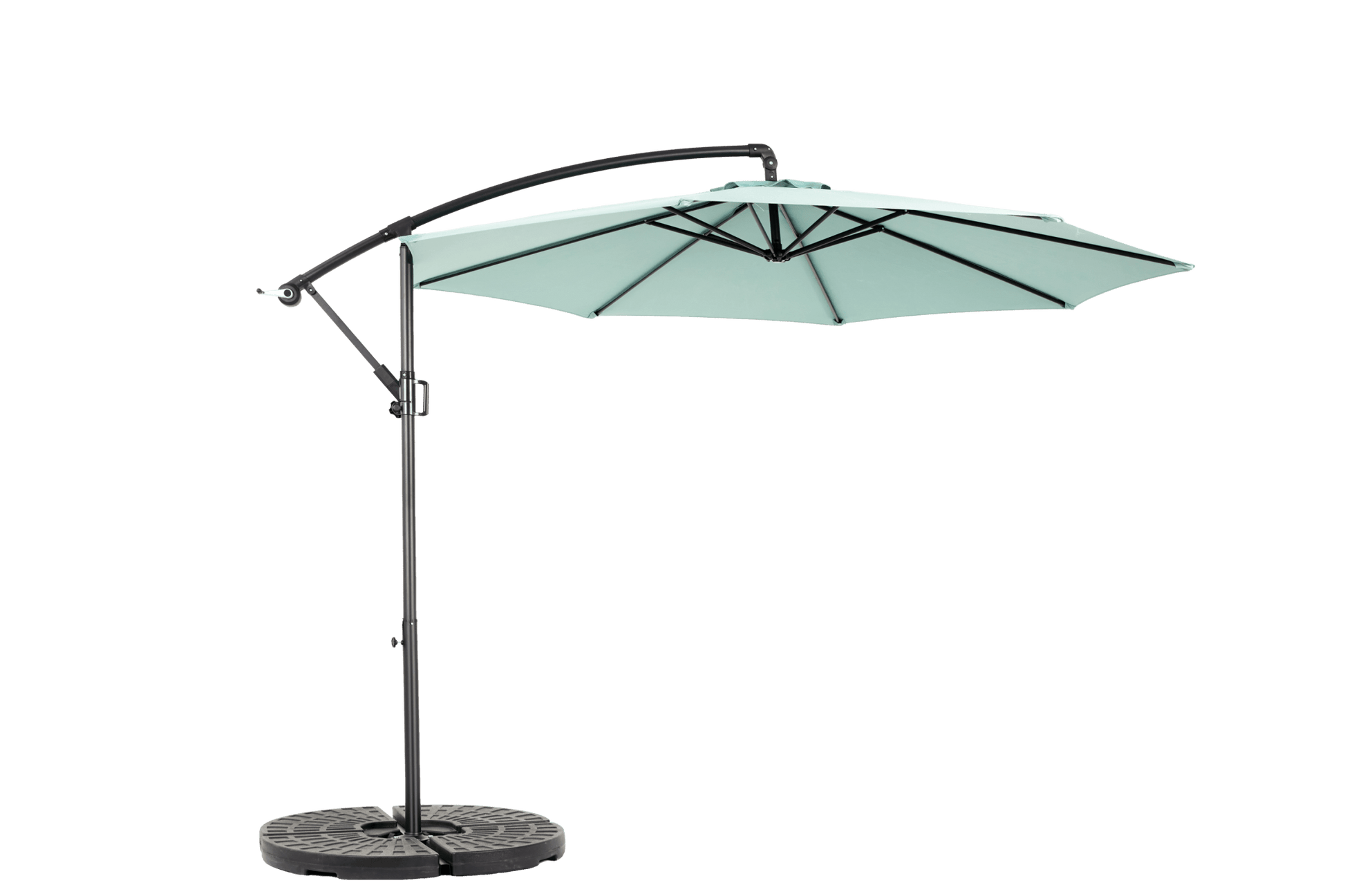 Best Choice Products 10ft Offset Hanging Market Patio Umbrella w/Easy Tilt Adjustment, Polyester Shade, 8 Ribs for Backyard, Poolside - ( Light green )(No Base) - 1st Choice Furniture Direct