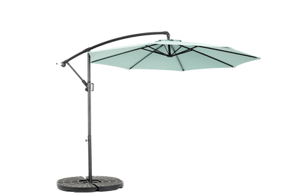 Best Choice Products 10ft Offset Hanging Market Patio Umbrella w/Easy Tilt Adjustment, Polyester Shade, 8 Ribs for Backyard, Poolside - ( Light green )(No Base) - 1st Choice Furniture Direct