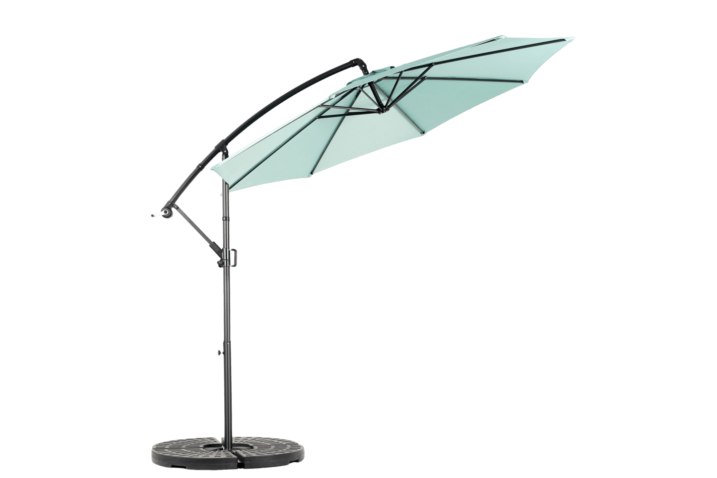 Best Choice Products 10ft Offset Hanging Market Patio Umbrella w/Easy Tilt Adjustment, Polyester Shade, 8 Ribs for Backyard, Poolside - ( Light green )(No Base) - 1st Choice Furniture Direct