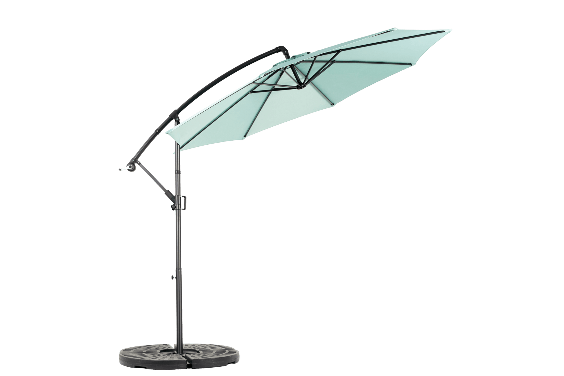 Best Choice Products 10ft Offset Hanging Market Patio Umbrella w/Easy Tilt Adjustment, Polyester Shade, 8 Ribs for Backyard, Poolside - ( Light green )(No Base) - 1st Choice Furniture Direct