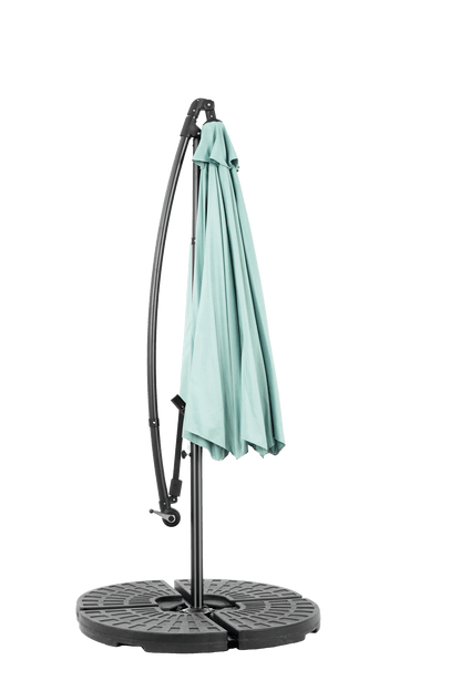 Best Choice Products 10ft Offset Hanging Market Patio Umbrella w/Easy Tilt Adjustment, Polyester Shade, 8 Ribs for Backyard, Poolside - ( Light green )(No Base) - 1st Choice Furniture Direct