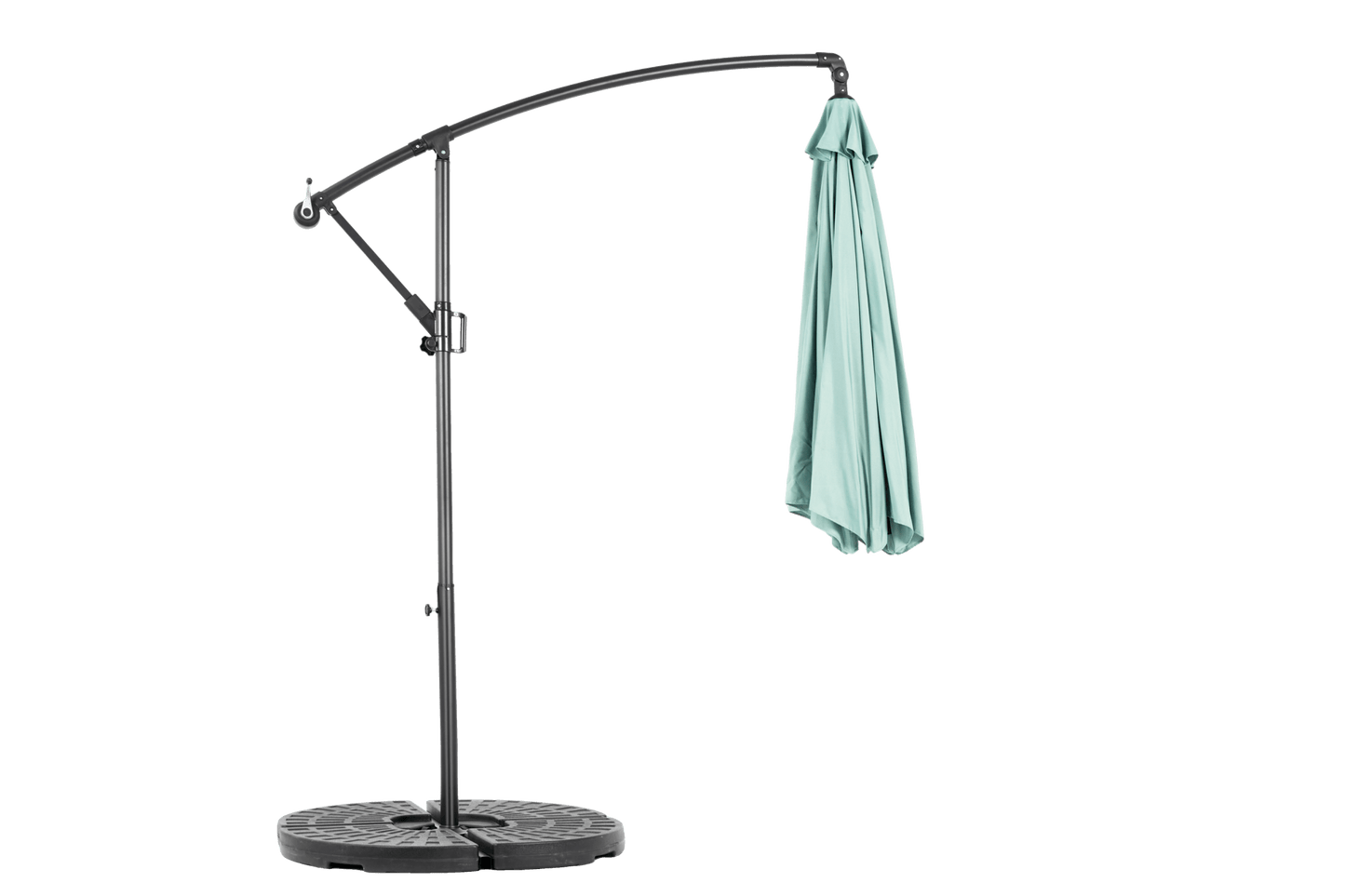 Best Choice Products 10ft Offset Hanging Market Patio Umbrella w/Easy Tilt Adjustment, Polyester Shade, 8 Ribs for Backyard, Poolside - ( Light green )(No Base) - 1st Choice Furniture Direct