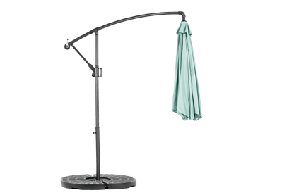 Best Choice Products 10ft Offset Hanging Market Patio Umbrella w/Easy Tilt Adjustment, Polyester Shade, 8 Ribs for Backyard, Poolside - ( Light green )(No Base) - 1st Choice Furniture Direct