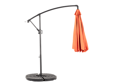 Best Choice Products 10ft Offset Hanging Market Patio Umbrella w/Easy Tilt Adjustment, Polyester Shade, 8 Ribs for Backyard, Poolside - (orange )(No Base) - 1st Choice Furniture Direct