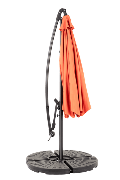 Best Choice Products 10ft Offset Hanging Market Patio Umbrella w/Easy Tilt Adjustment, Polyester Shade, 8 Ribs for Backyard, Poolside - (orange )(No Base) - 1st Choice Furniture Direct