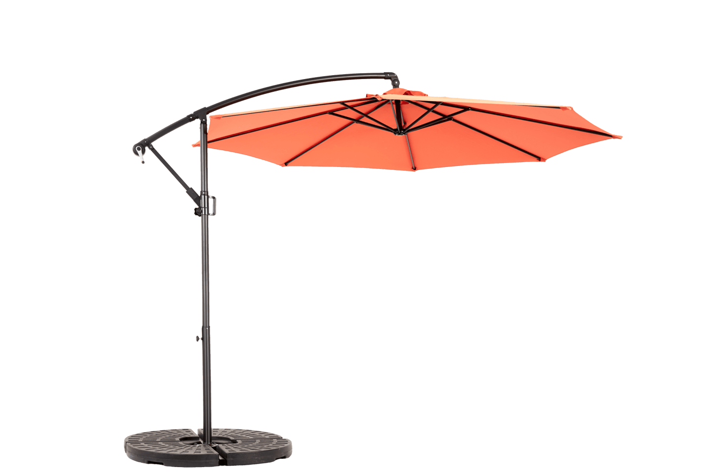 Best Choice Products 10ft Offset Hanging Market Patio Umbrella w/Easy Tilt Adjustment, Polyester Shade, 8 Ribs for Backyard, Poolside - (orange )(No Base) - 1st Choice Furniture Direct