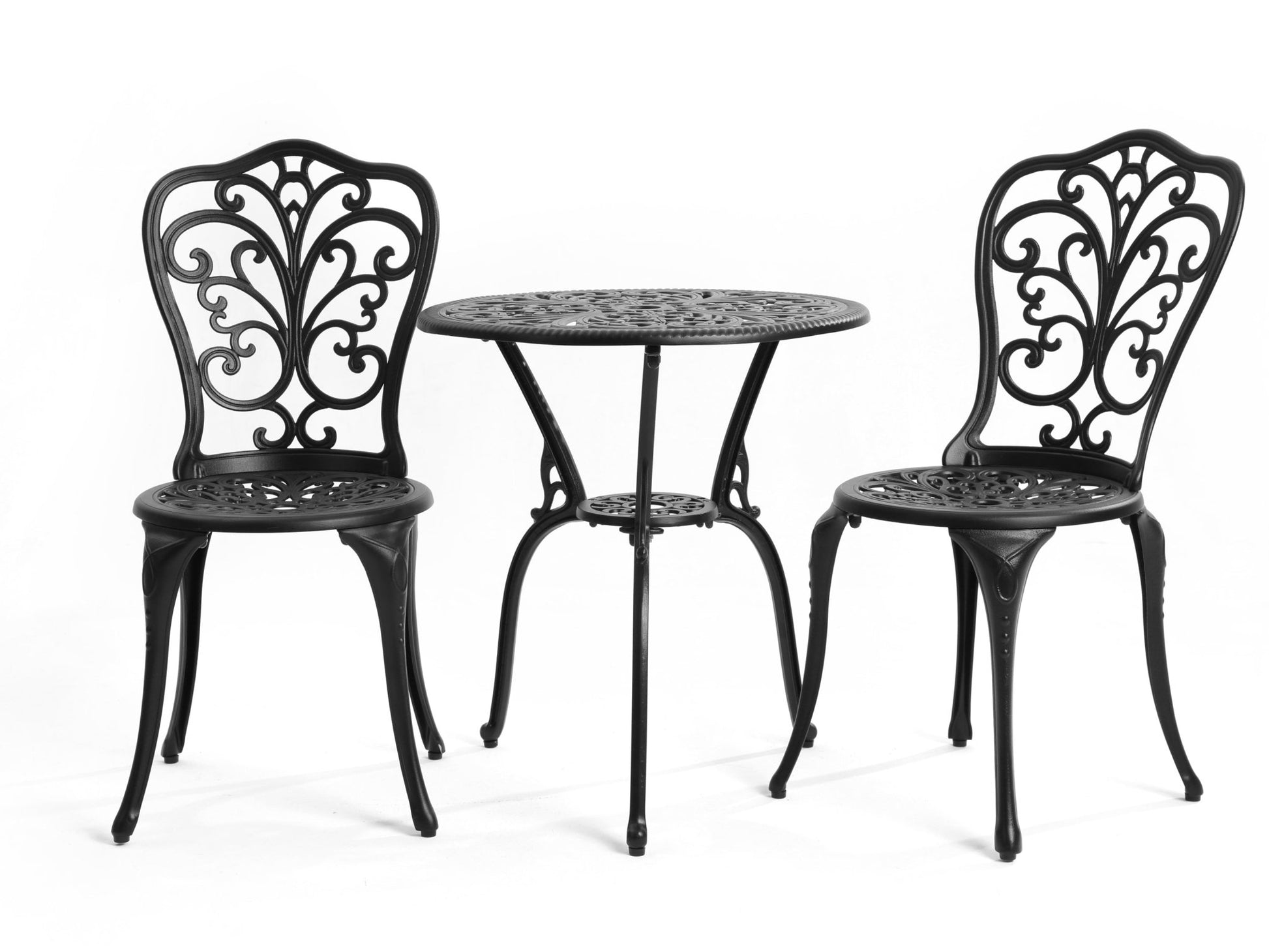 Best Choice Products 3 - Piece Outdoor Rust - Resistant Cast Aluminum Patio Bistro Set Black - 1st Choice Furniture Direct