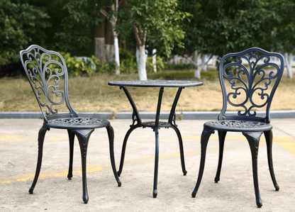 Best Choice Products 3 - Piece Outdoor Rust - Resistant Cast Aluminum Patio Bistro Set Black - 1st Choice Furniture Direct