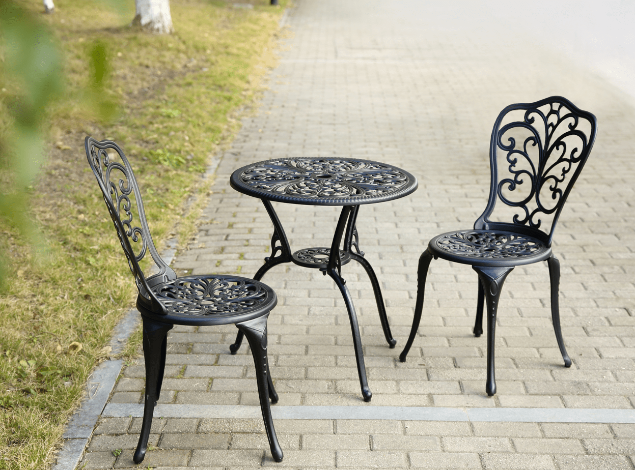 Best Choice Products 3 - Piece Outdoor Rust - Resistant Cast Aluminum Patio Bistro Set Black - 1st Choice Furniture Direct