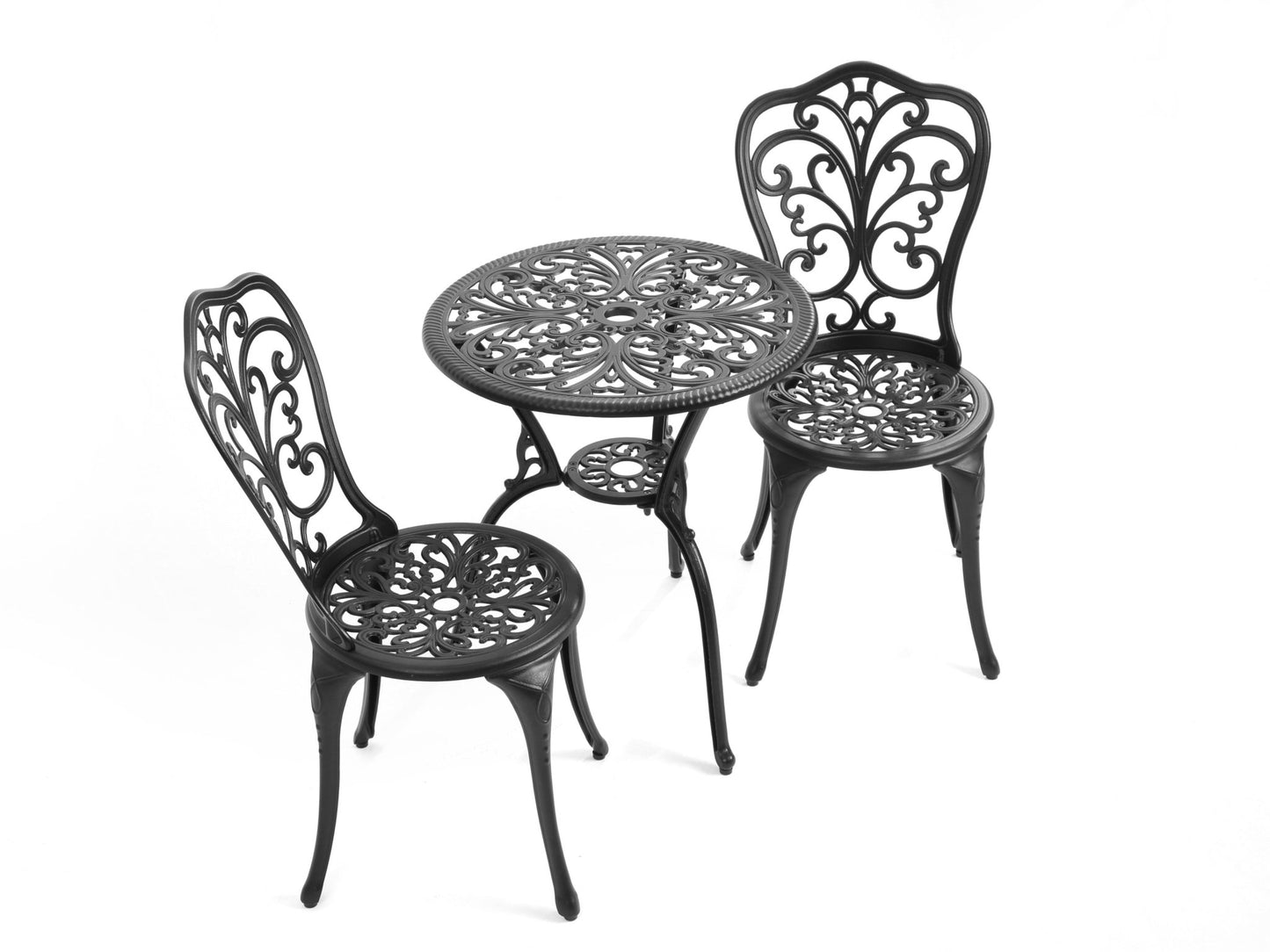 Best Choice Products 3 - Piece Outdoor Rust - Resistant Cast Aluminum Patio Bistro Set Black - 1st Choice Furniture Direct
