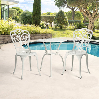 Best Choice Products 3 - Piece Outdoor Rust - Resistant Cast Aluminum Patio Bistro Set white - 1st Choice Furniture Direct
