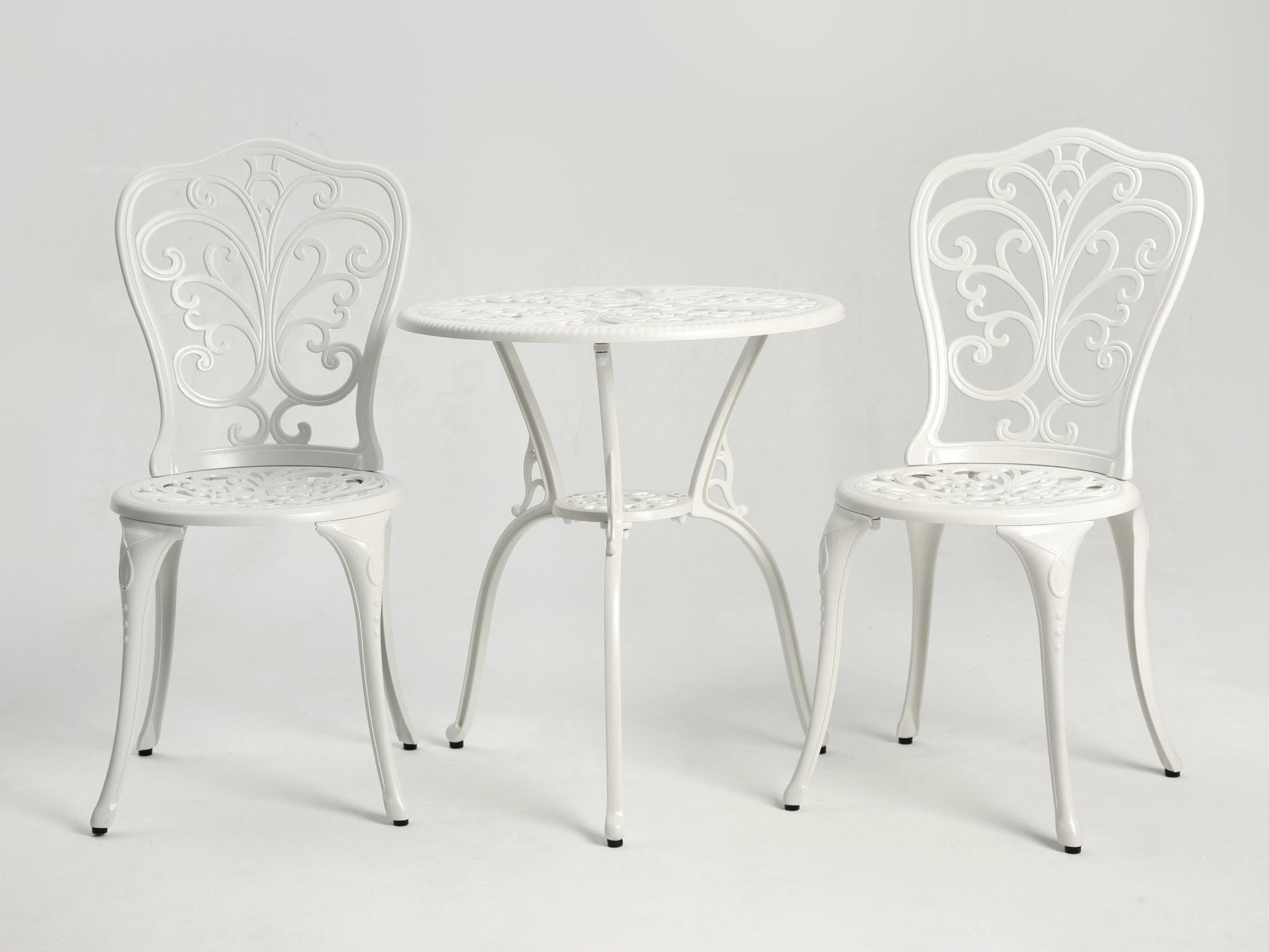 Best Choice Products 3 - Piece Outdoor Rust - Resistant Cast Aluminum Patio Bistro Set white - 1st Choice Furniture Direct