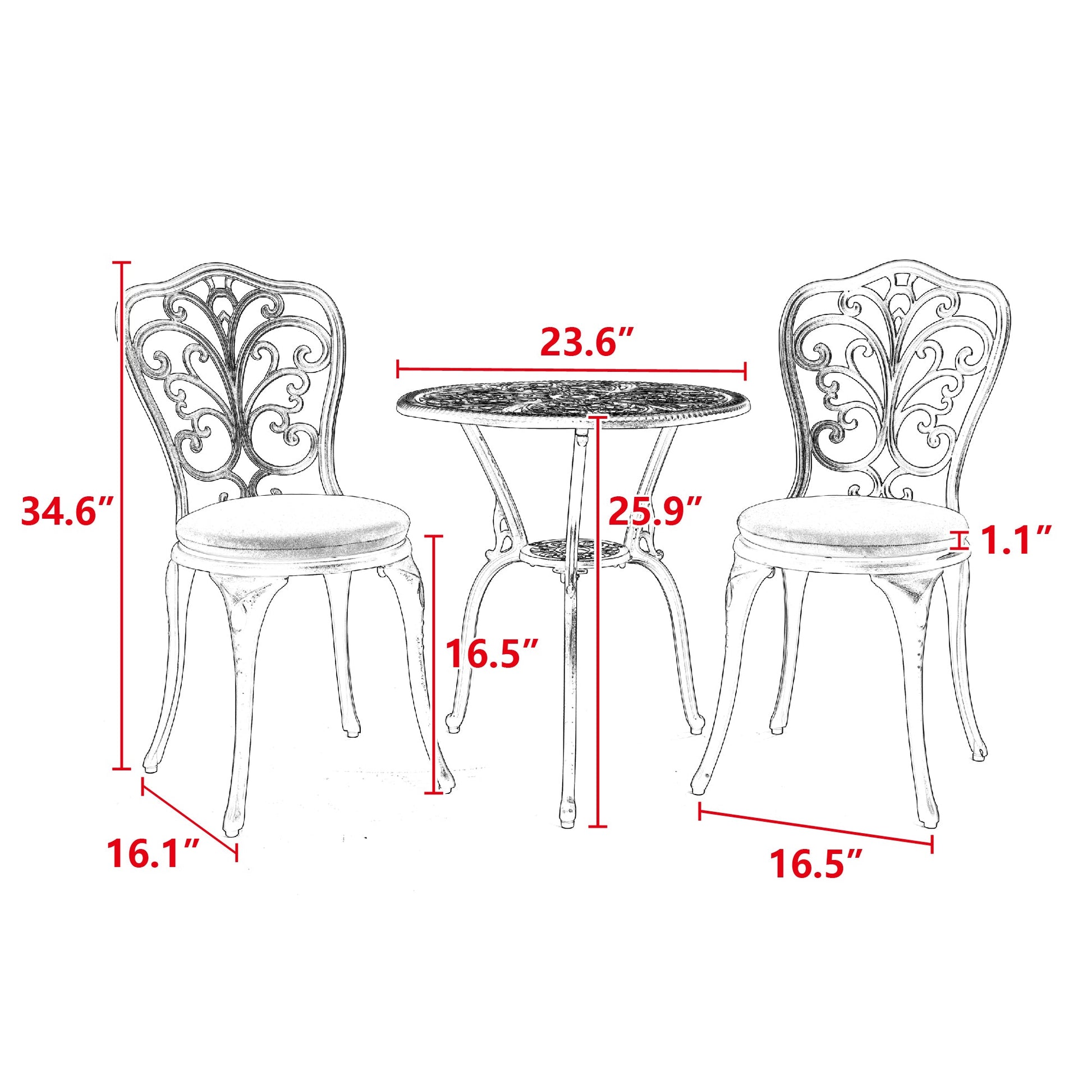 Best Choice Products 3 - Piece Outdoor Rust - Resistant Cast Aluminum Patio Bistro Set white - 1st Choice Furniture Direct