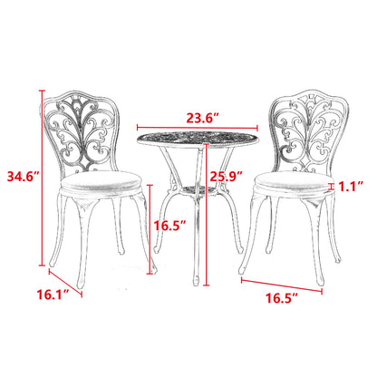 Best Choice Products 3 - Piece Outdoor Rust - Resistant Cast Aluminum Patio Bistro Set white - 1st Choice Furniture Direct