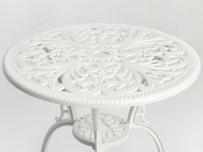 Best Choice Products 3 - Piece Outdoor Rust - Resistant Cast Aluminum Patio Bistro Set white - 1st Choice Furniture Direct
