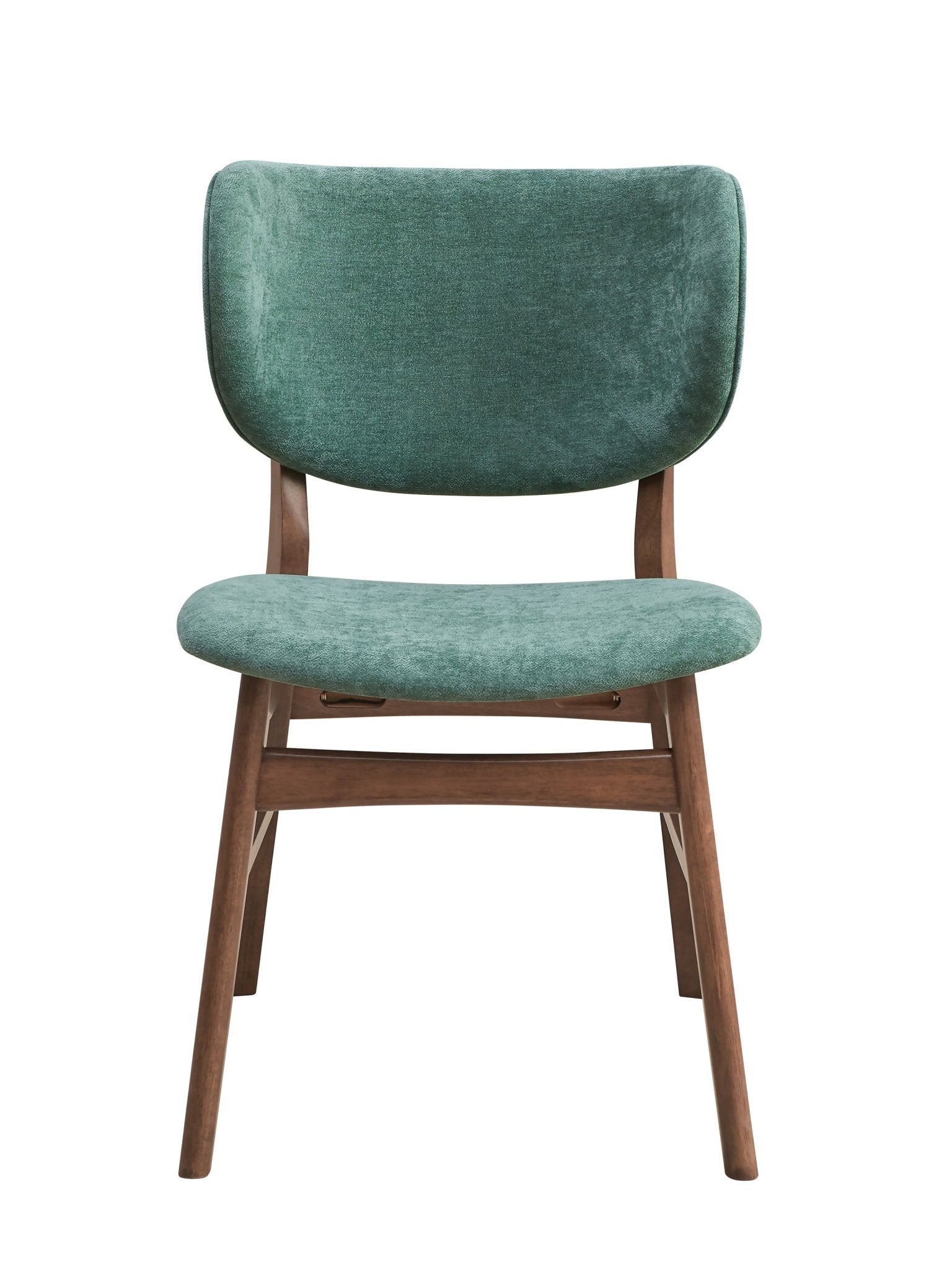 Bevis 5-Piece Walnut Finish Dining Set with Faux Marble Tabletop and Green Upholstered Chairs - 1st Choice Furniture Direct
