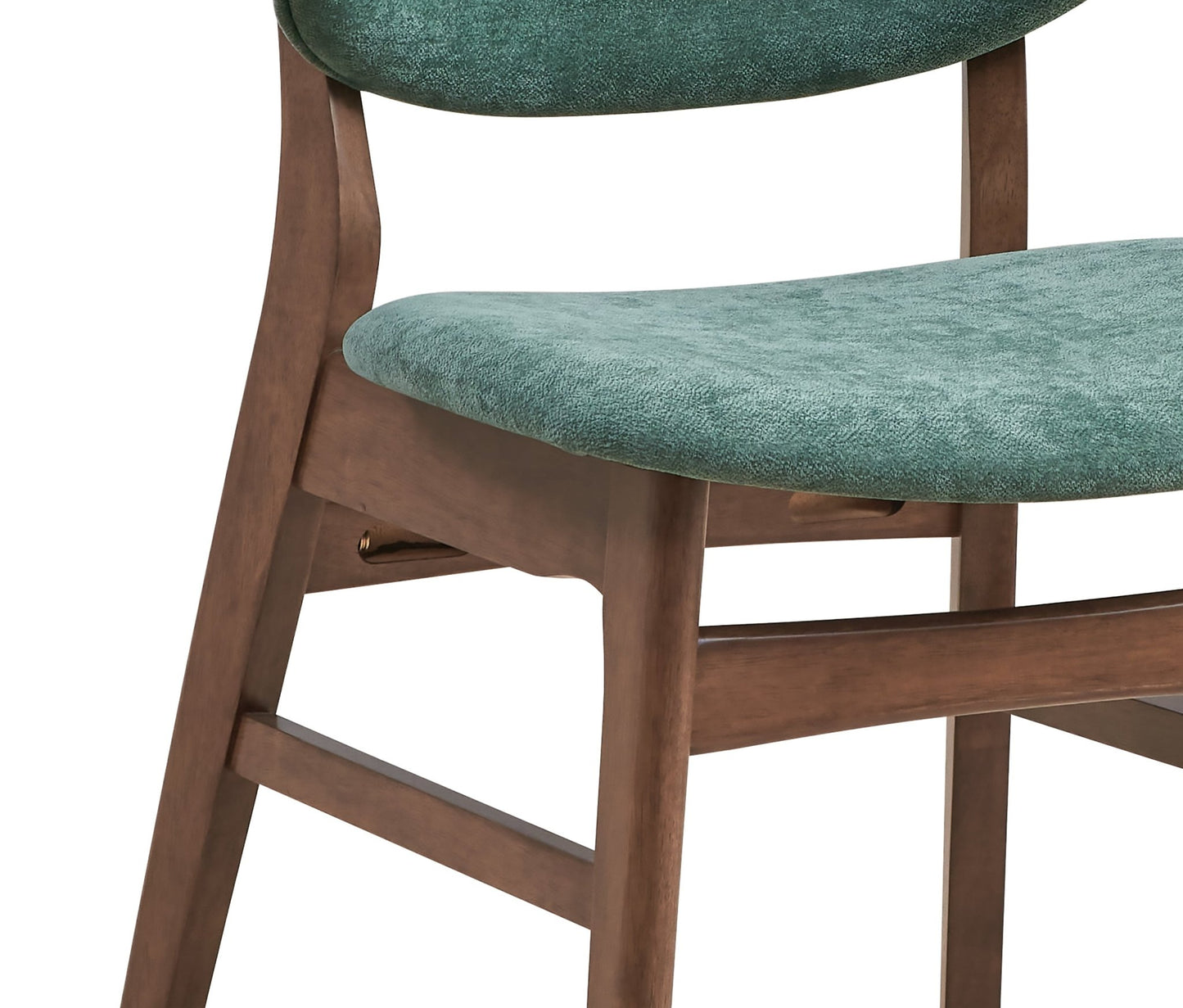 Bevis 5-Piece Walnut Finish Dining Set with Faux Marble Tabletop and Green Upholstered Chairs - 1st Choice Furniture Direct