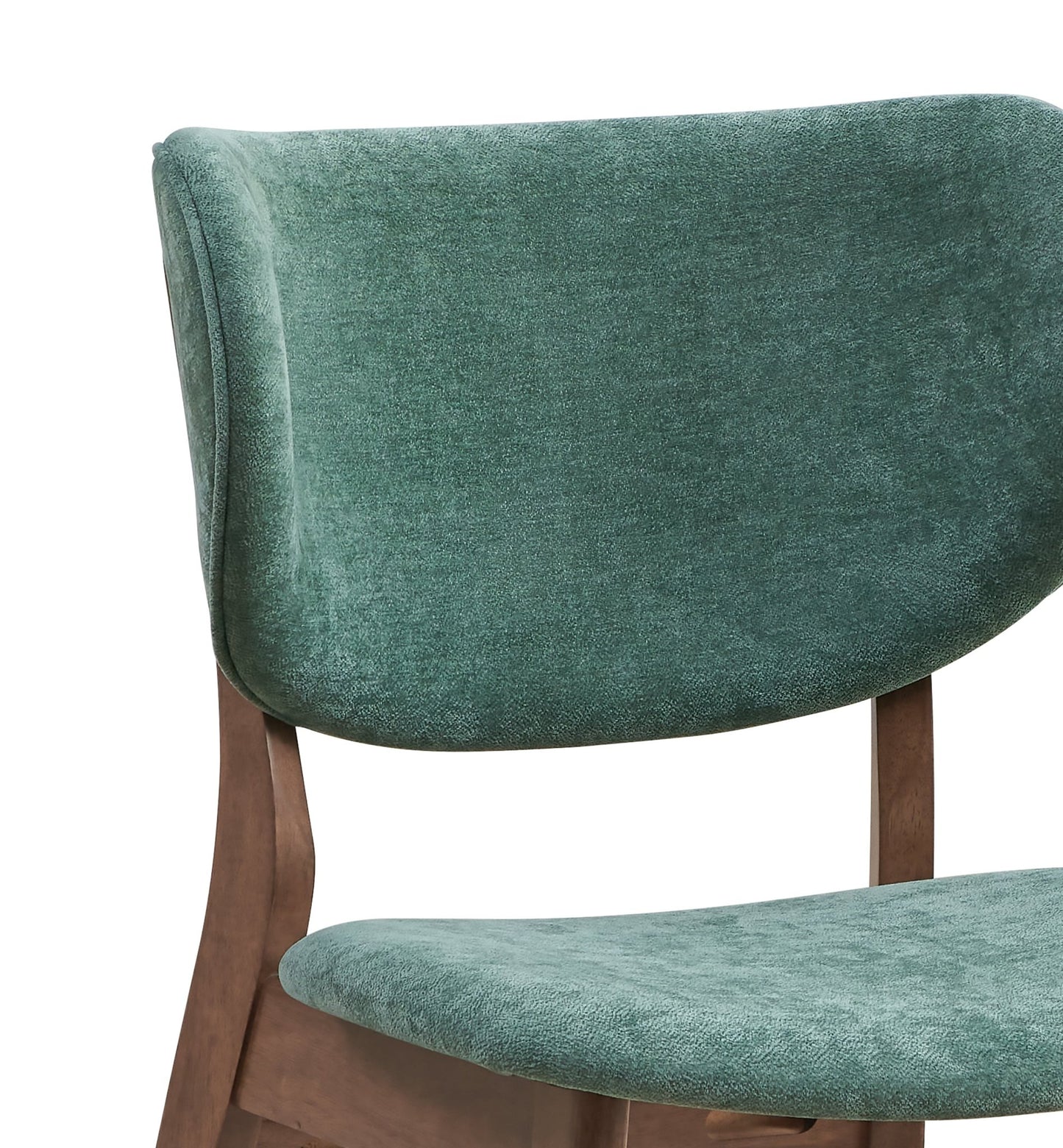 Bevis Green Fabric & Walnut Finish Side Chair (Set of 2) - 1st Choice Furniture Direct