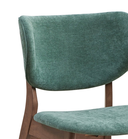 Bevis Green Fabric & Walnut Finish Side Chair (Set of 2) - 1st Choice Furniture Direct