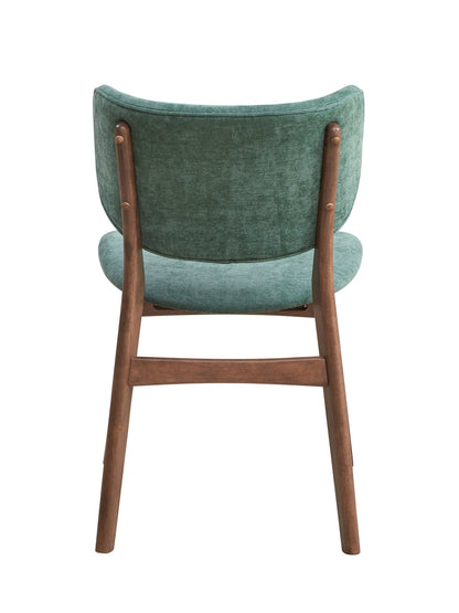Bevis Green Fabric & Walnut Finish Side Chair (Set of 2) - 1st Choice Furniture Direct