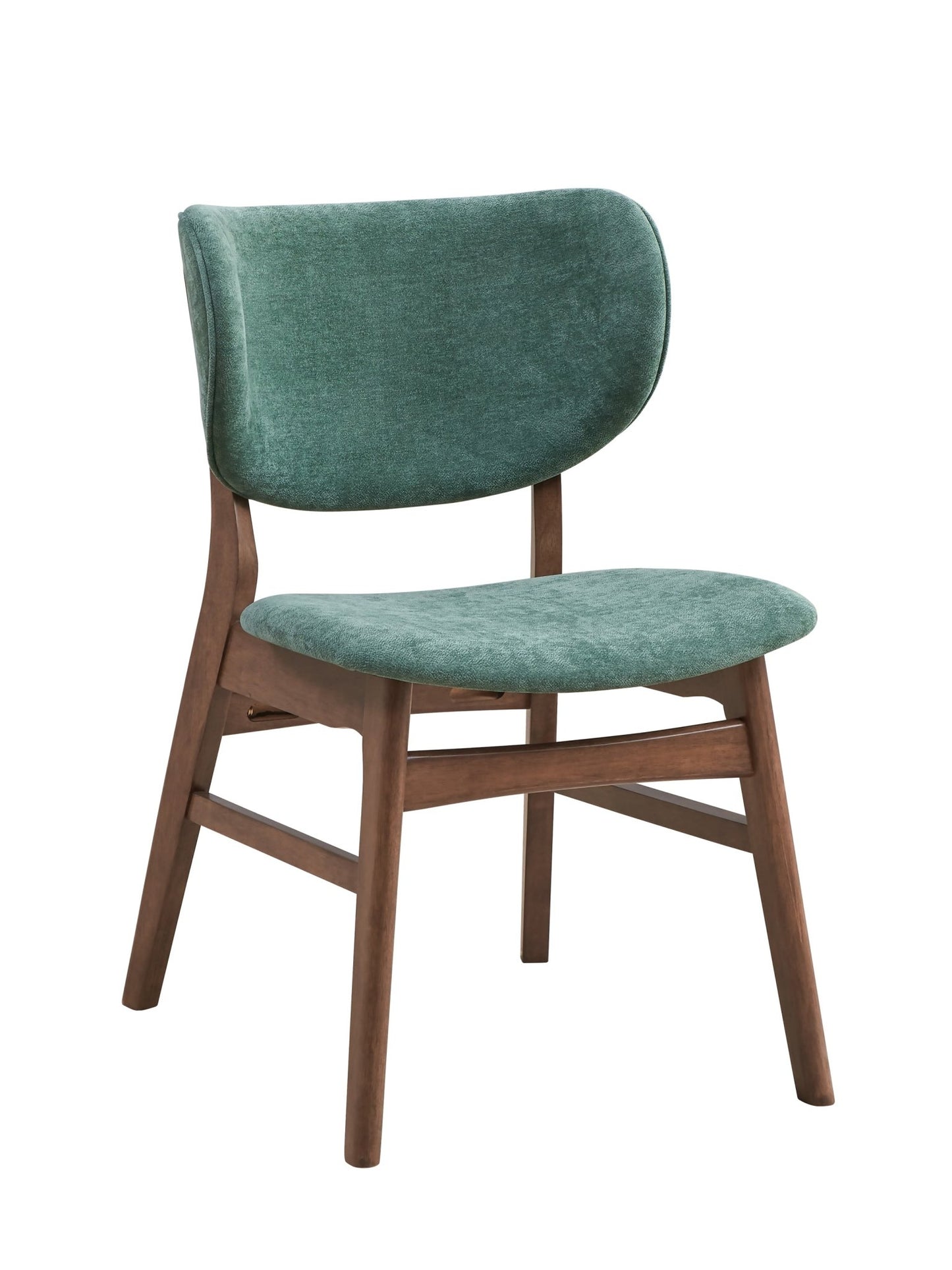 Bevis Green Fabric & Walnut Finish Side Chair (Set of 2) - 1st Choice Furniture Direct