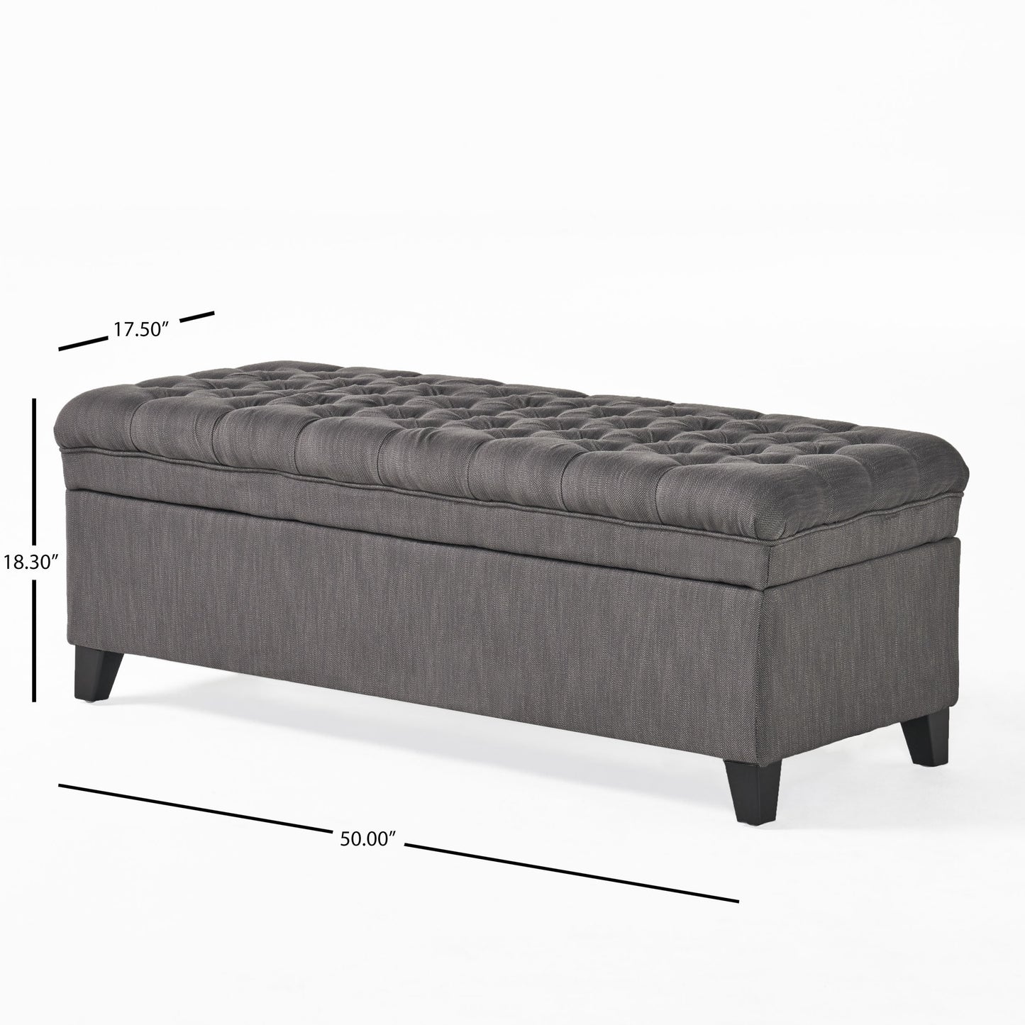 1st Choice Modern Stylish Storage Fabric Ottoman in Gray Finish