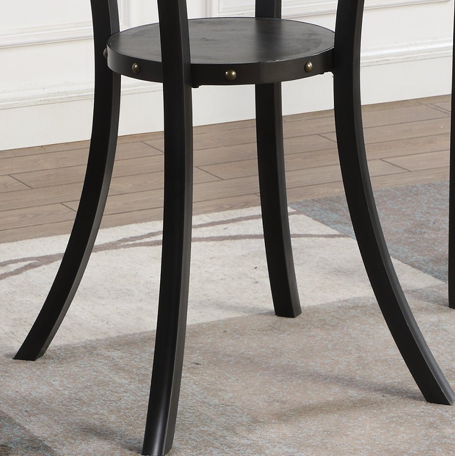 Biony 36' Round Espresso Finish Bar Table Nail Head Trim - 1st Choice Furniture Direct
